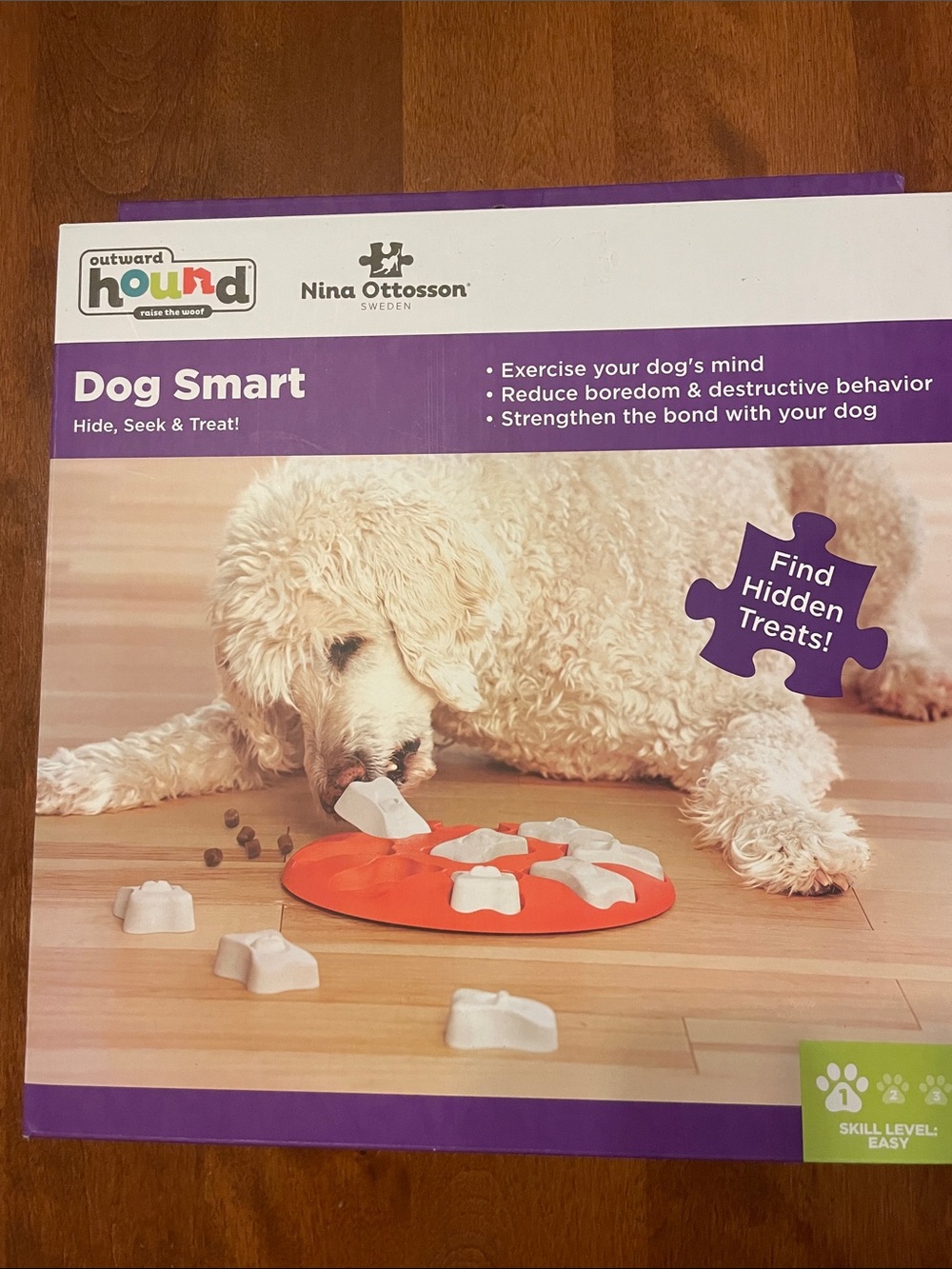 Outward Hound Orange and Purple Dog Smart Treat Puzzle